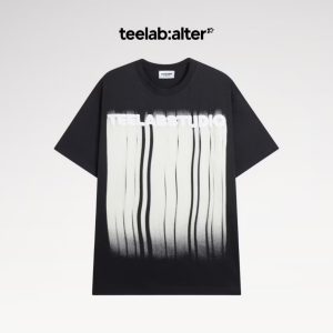 ￼Teelab Alter Oversize Cotton Wave-Line Tee TS188